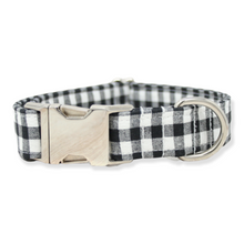Load image into Gallery viewer, Black &amp; White Buffalo Plaid Dog Collar
