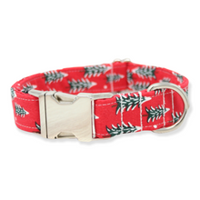 Load image into Gallery viewer, Fir Trees in Red | Collar &amp; Bandana Set
