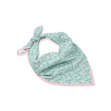 Load image into Gallery viewer, Teal &amp; White Flowers Dog Bandana
