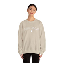 Load image into Gallery viewer, Dog Mom Sweatshirt with Paw Print in Sand | Unisex Heavy Blend™ Crewneck Sweatshirt
