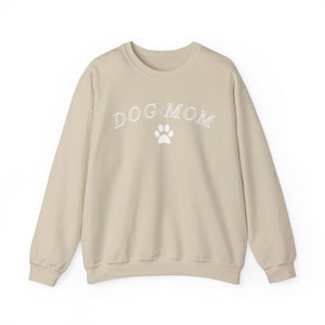 Sand Dog Mom Sweatshirt with Paw Print | Dog Mom Gift | Dog Lover Gift | Sand Unisex Heavy Blend™ Crewneck Sweatshirt