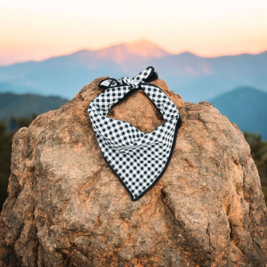 Buffalo Plaid Black & White Dog Bandana