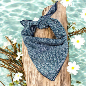Navy Leaves Dog Bandana