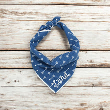 Load image into Gallery viewer, Blue Arrows Dog Bandana
