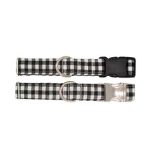 Load image into Gallery viewer, Black &amp; White Buffalo Plaid Dog Collar
