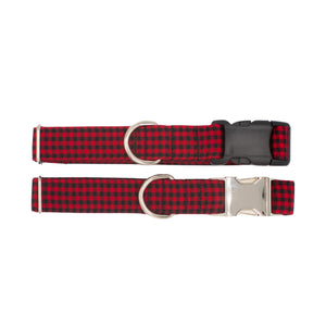 Buffalo Plaid Dog Collar Black & Red