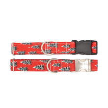 Load image into Gallery viewer, Fir Trees in Red Dog Collar
