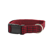 Load image into Gallery viewer, Buffalo Plaid Dog Collar Black &amp; Red
