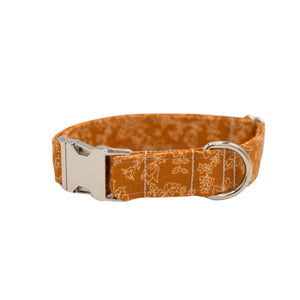 Rust Orange Floral Dog Collar