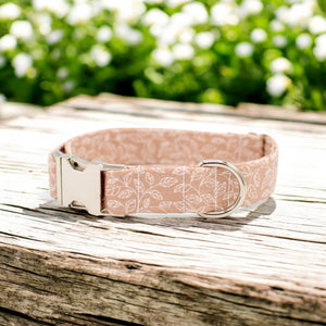 Taupe Leafy Vines Dog Collar