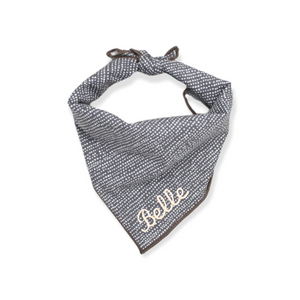 Dark Gray Ditsy Dots Dog Bandana