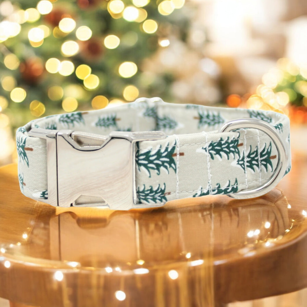 Fir Trees in Tan Dog Collar