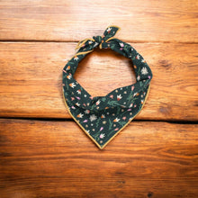 Load image into Gallery viewer, Green Flowers Dog Bandana

