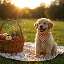 Load image into Gallery viewer, Burnt Orange Gingham Dog Bandana
