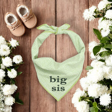Load image into Gallery viewer, BIG SIS DOG BANDANA | GREEN DITSY DOTS

