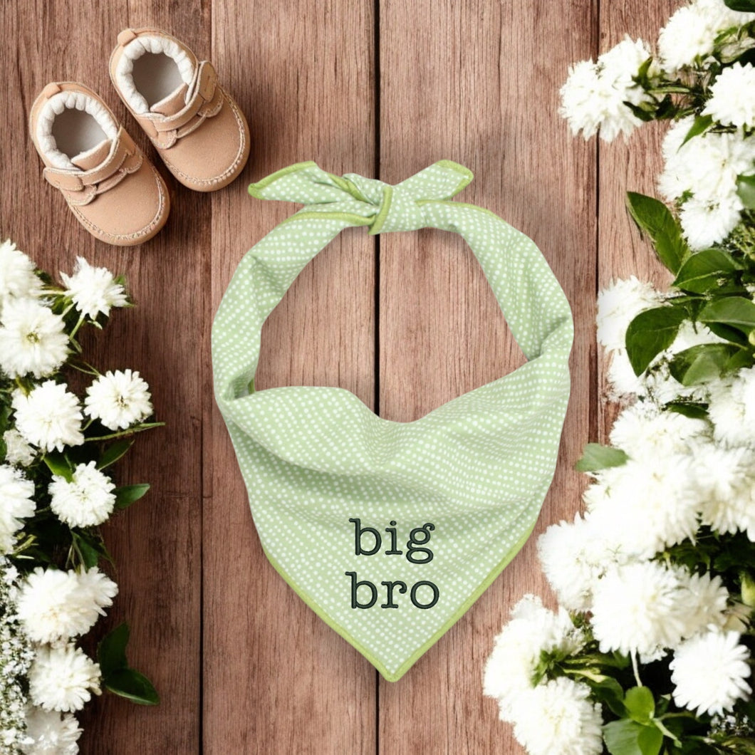 Big Bro DOG BANDANA | GREEN DITSY DOTS