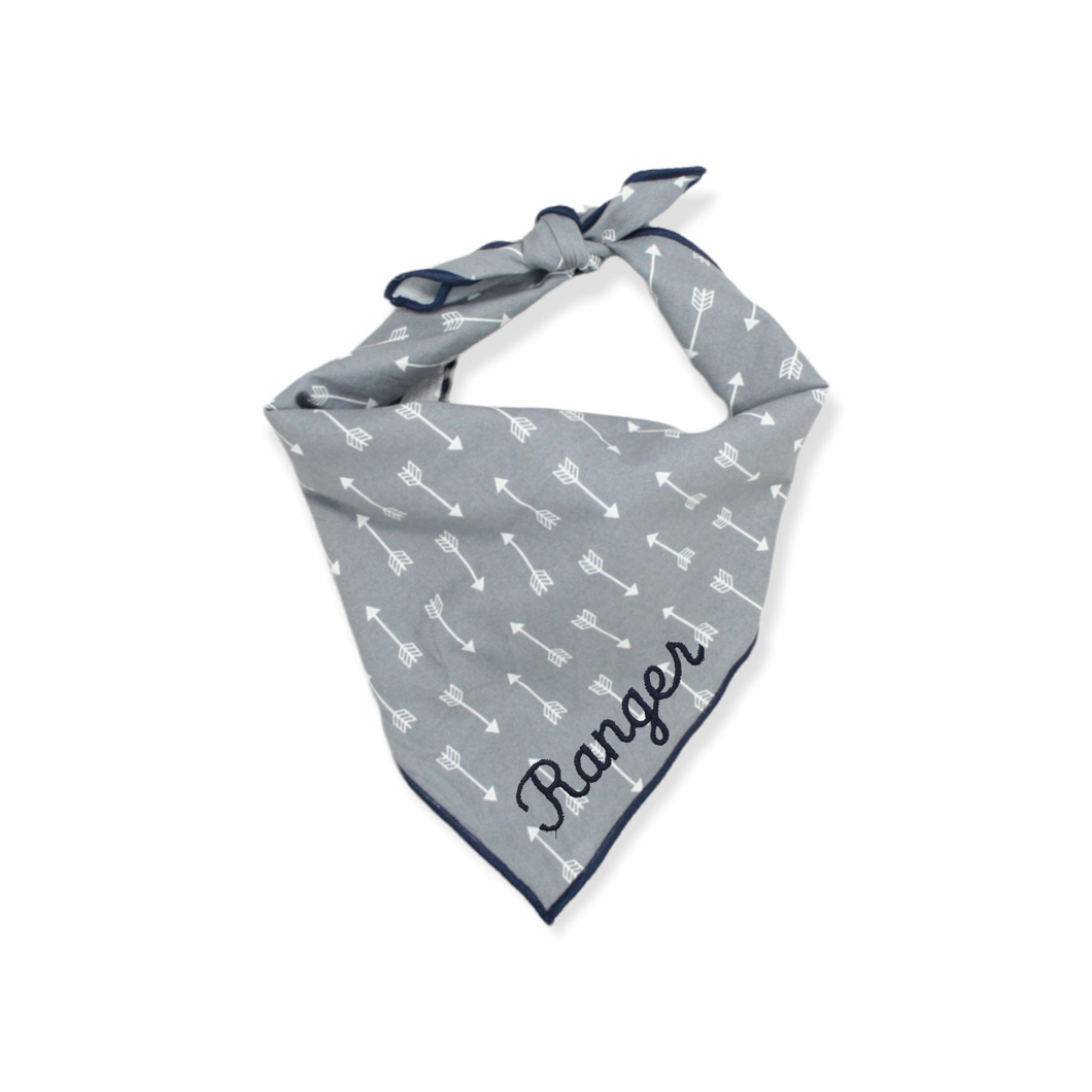 Gray Arrows Dog Bandana