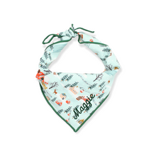 Load image into Gallery viewer, Holiday Village in Mint Dog Bandana
