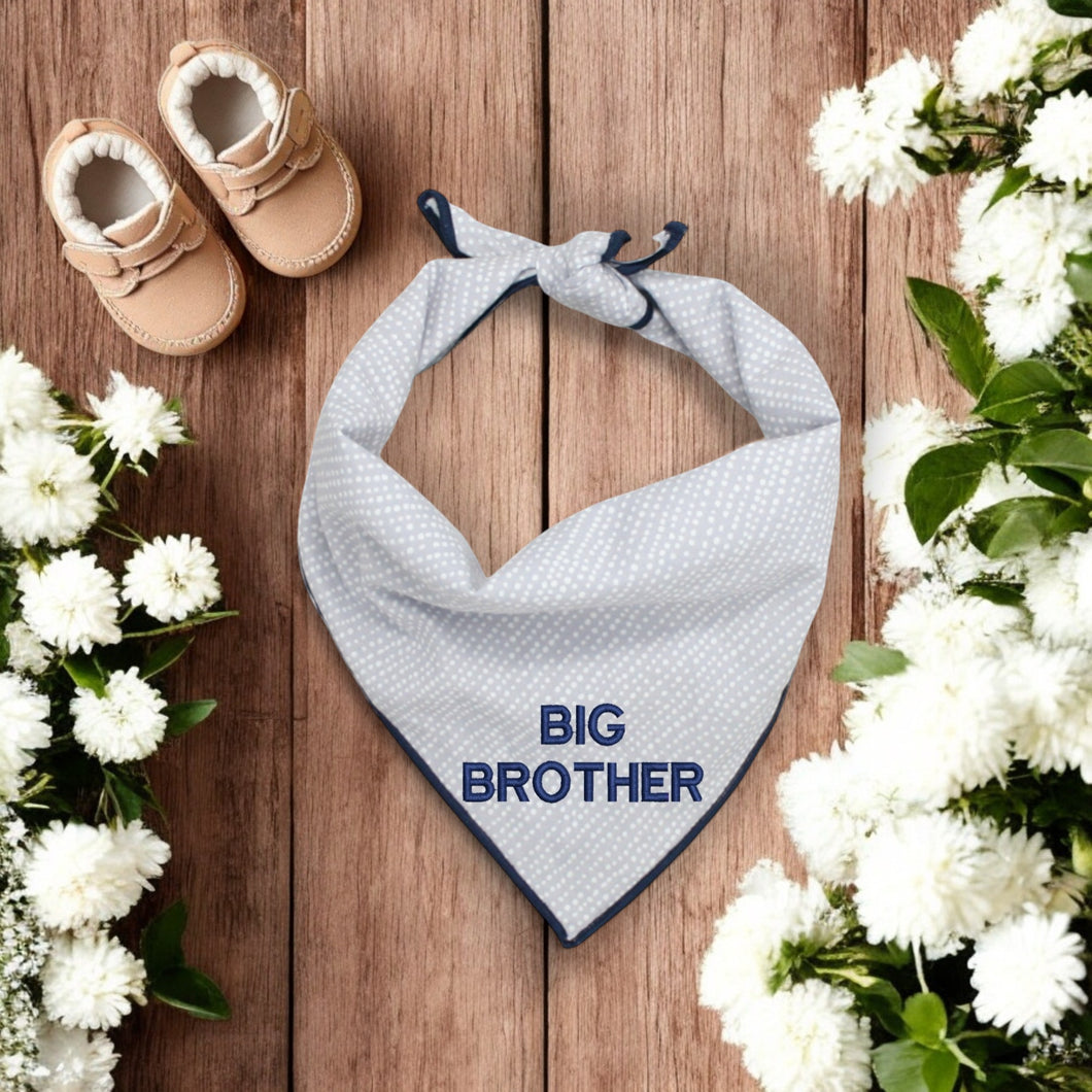 BIG BROTHER DOG BANDANA | LIGHT GRAY DITSY DOTS