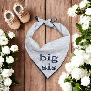 BIG SIS DOG BANDANA | LIGHT GRAY DITSY DOTS