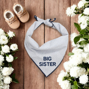 BIG SISTER DOG BANDANA | LIGHT GRAY DITSY DOTS
