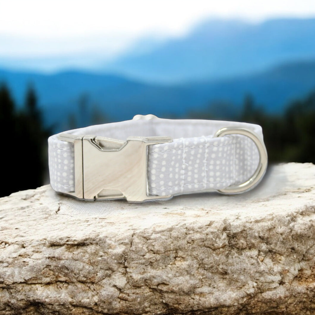 Gray Dog Collar Ditsy Dots