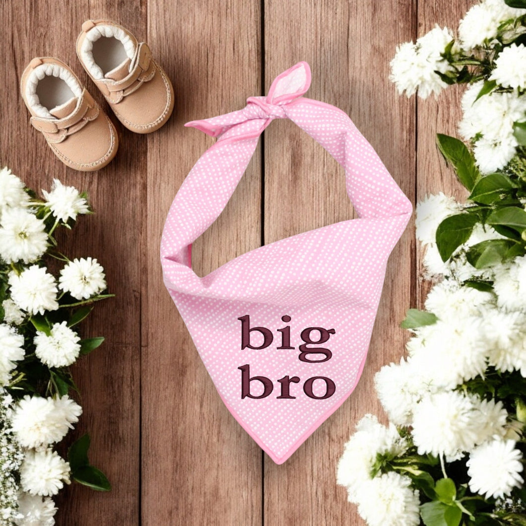 BIG BRO DOG BANDANA | LIGHT PINK DITSY DOTS
