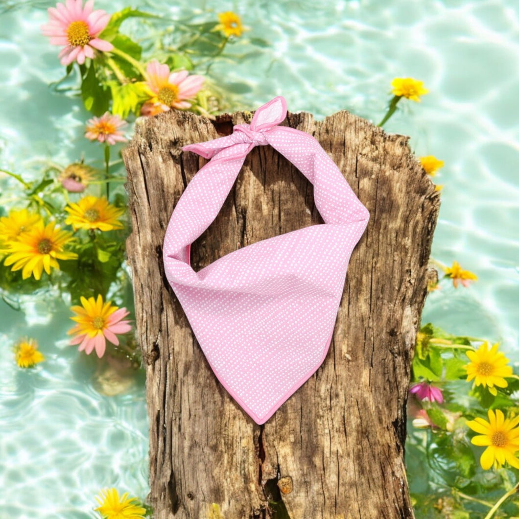 Light Pink Ditsy Dots Dog Bandana