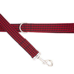 Buffalo Plaid Red & Black Dog Leash