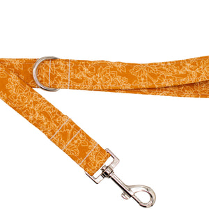 Rust Orange Floral Dog Leash