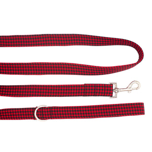 Buffalo Plaid Red & Black Dog Leash