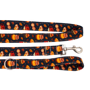 Fall Feast in Navy Dog Leash