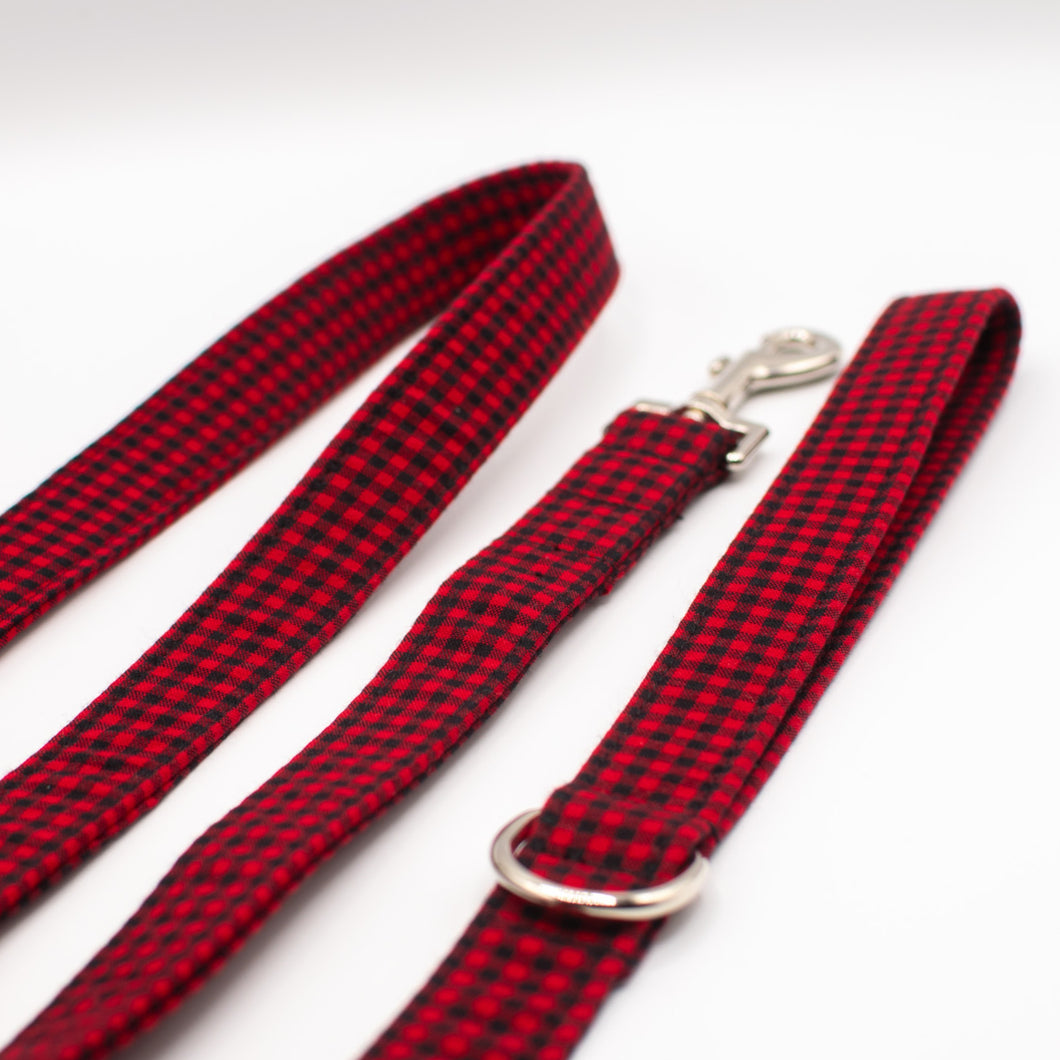 Buffalo Plaid Red & Black Dog Leash