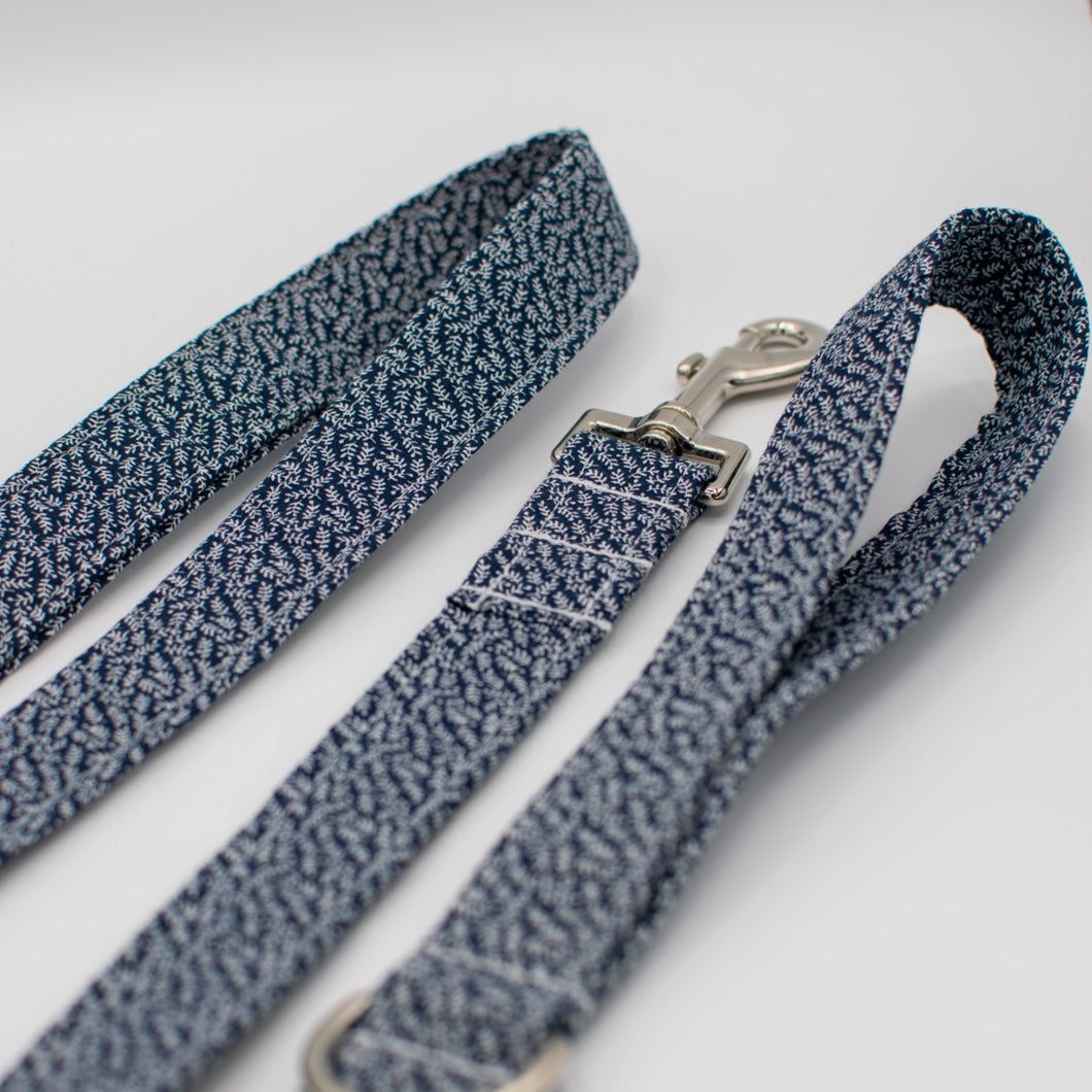 Navy Leaves Dog Leash