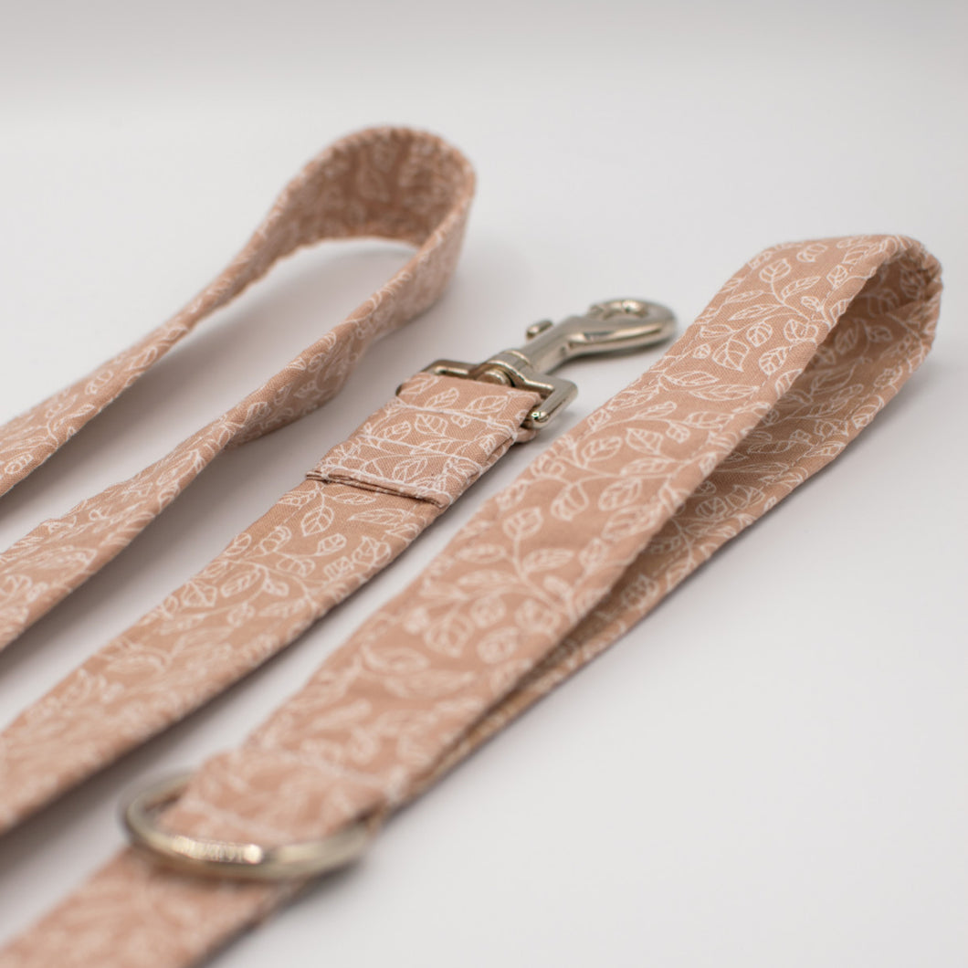 Taupe Leafy Vines Dog Leash