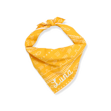 Load image into Gallery viewer, Mustard Mudcloth Dog Bandana
