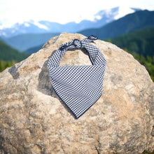 Load image into Gallery viewer, Navy Gingham Dog Bandana
