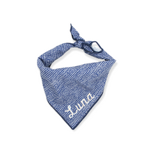 Load image into Gallery viewer, Navy Blue Ditsy Dots Dog Bandana
