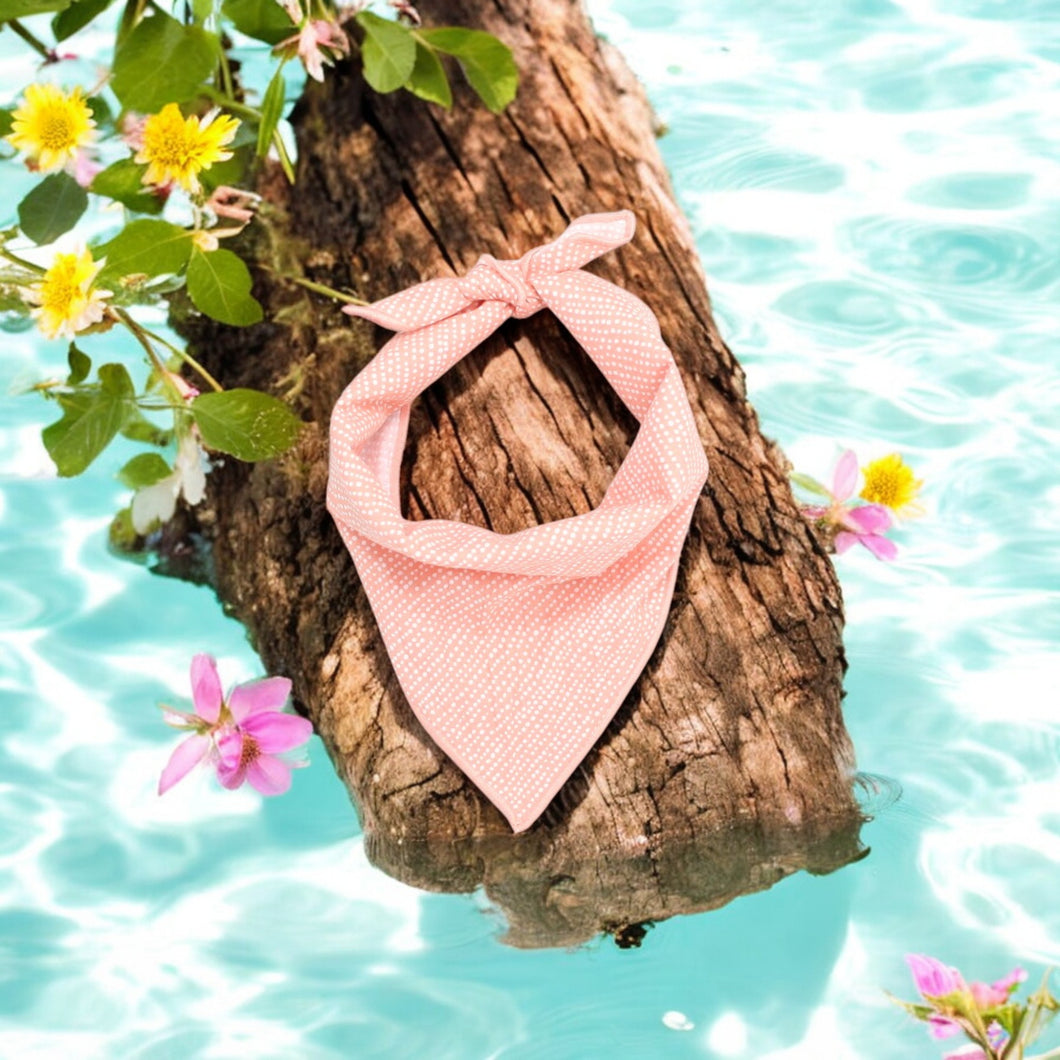 Peach Ditsy Dots Dog Bandana