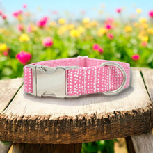 Load image into Gallery viewer, Pink Dog Collar Ditsy Dots
