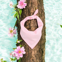 Load image into Gallery viewer, Pink Gingham Dog Bandana
