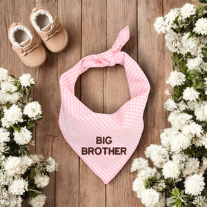 BIG BROTHER DOG BANDANA | PINK GINGHAM