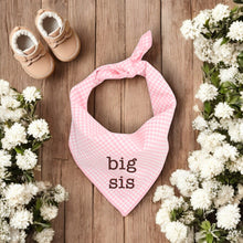 Load image into Gallery viewer, Big Sis DOG BANDANA | PINK GINGHAM
