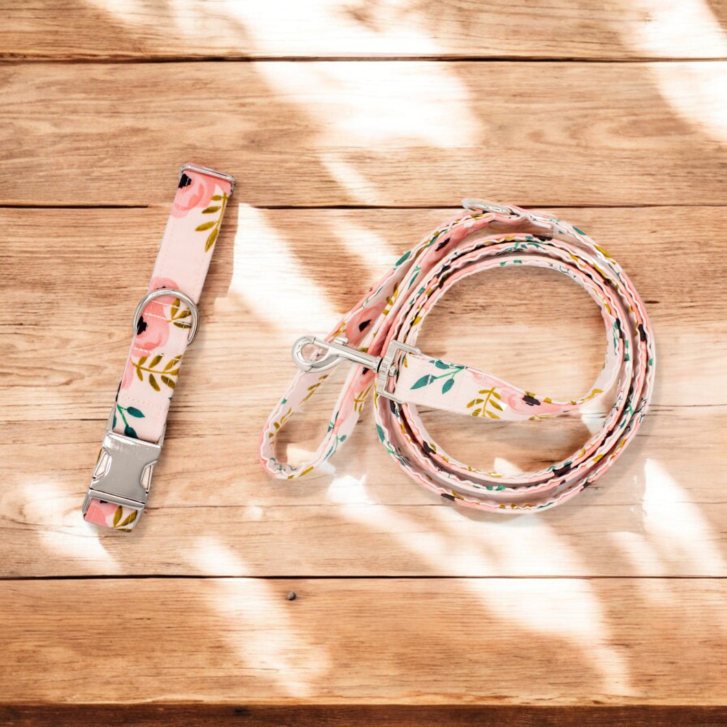 Pink Watercolor | Collar and Leash Set
