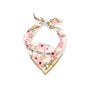 Pink Watercolor Dog Bandana