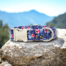 Load image into Gallery viewer, Rosa Navy Dog Collar
