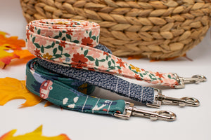 Navy Leaves Dog Leash