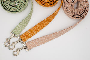 Rust Orange Floral Dog Leash