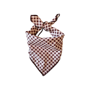 Maroon Gingham Dog Bandana