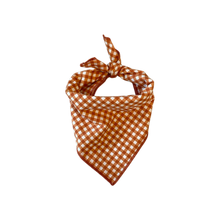Load image into Gallery viewer, Burnt Orange Gingham Dog Bandana
